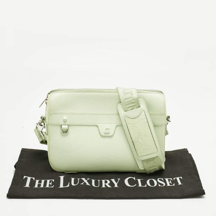Pre Owned Christian Louboutin Mint Green Leather Ruisbuddy Crossbody Bag