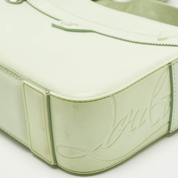 Pre Owned Christian Louboutin Mint Green Leather Ruisbuddy Crossbody Bag