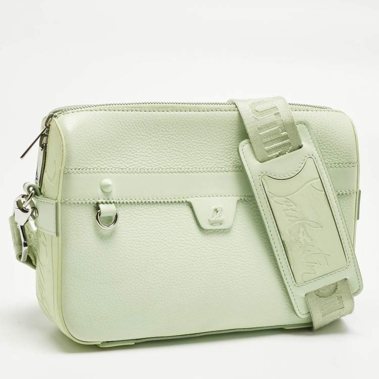 Pre Owned Christian Louboutin Mint Green Leather Ruisbuddy Crossbody Bag