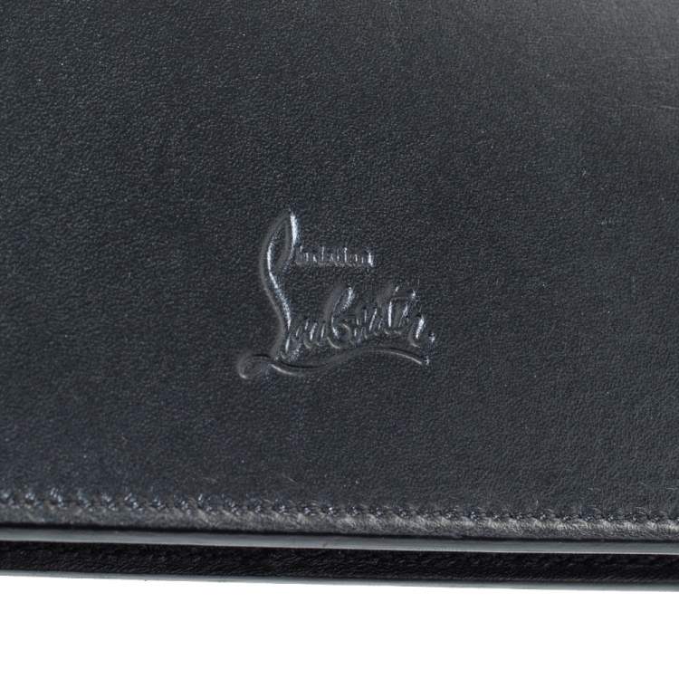 Pre Owned Christian Louboutin Black Spiked Leather Alexis Document Holder
