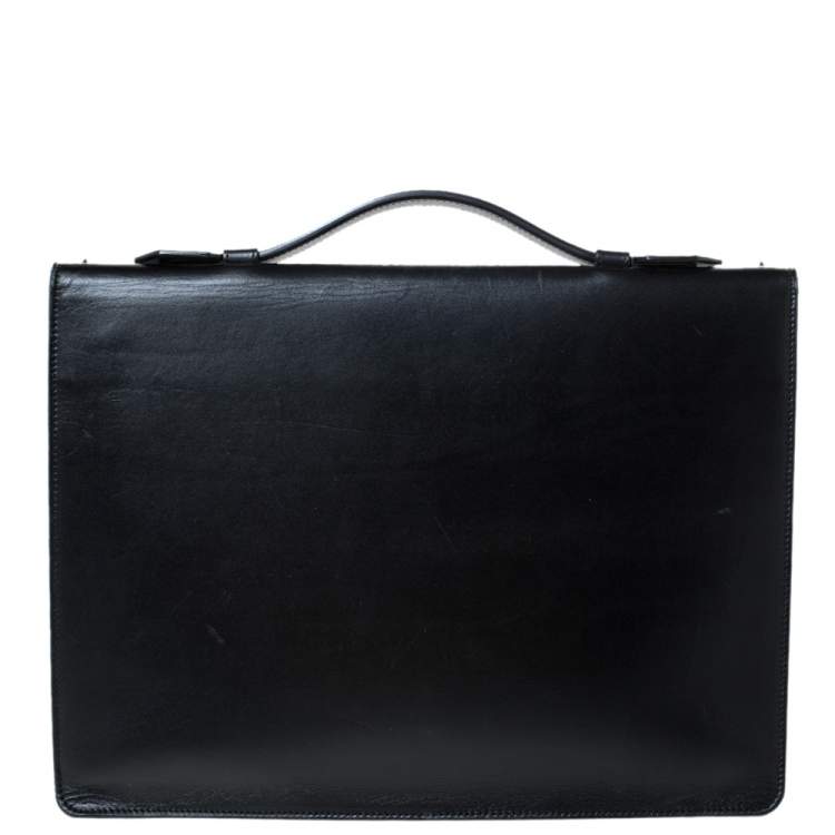 Pre Owned Christian Louboutin Black Spiked Leather Alexis Document Holder
