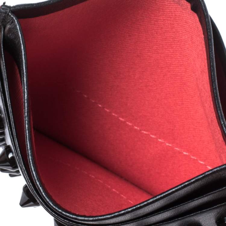 Pre Owned Christian Louboutin Black Leather Kios Card Holder