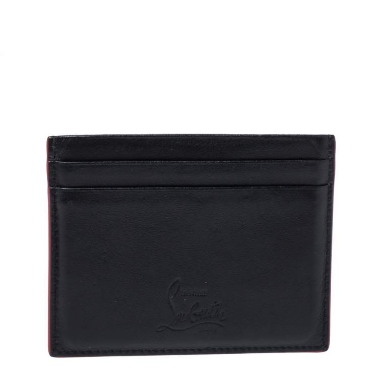 Pre Owned Christian Louboutin Black Leather Kios Card Holder