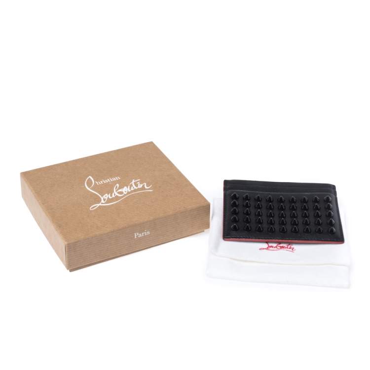 Pre Owned Christian Louboutin Black Leather Kios Card Holder