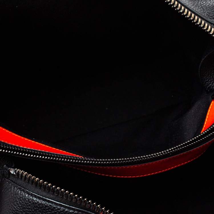 Pre Owned Christian Louboutin Black/Red Nubuck and Leather Bagdamon Duffle Bag