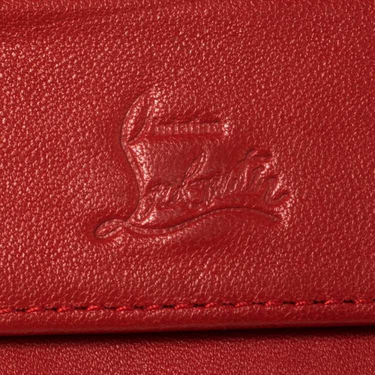 Pre Owned Christian Louboutin Black Leather Clipsos Studded Bifold Wallet
