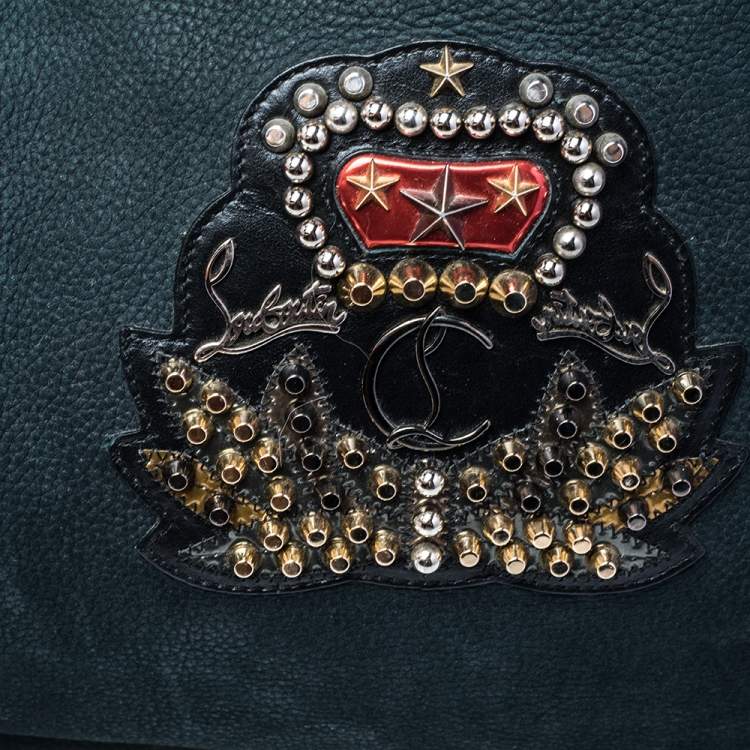 Pre Owned Christian Louboutin Black Nubuck and Leather Bagdamon Duffle Bag