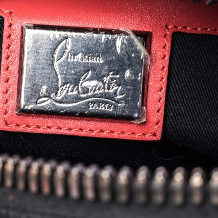 Pre Owned Christian Louboutin Black Nubuck and Leather Bagdamon Duffle Bag