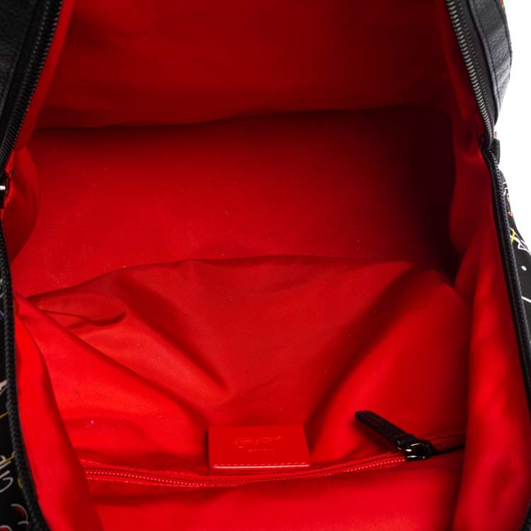 Pre Owned Christian Louboutin Multicolor Backloubi Graffiti Nylon & Leather Backpack