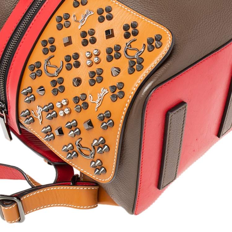 Pre Owned Christian Louboutin Multicolor Leather Spiked Apoloubi Backpack