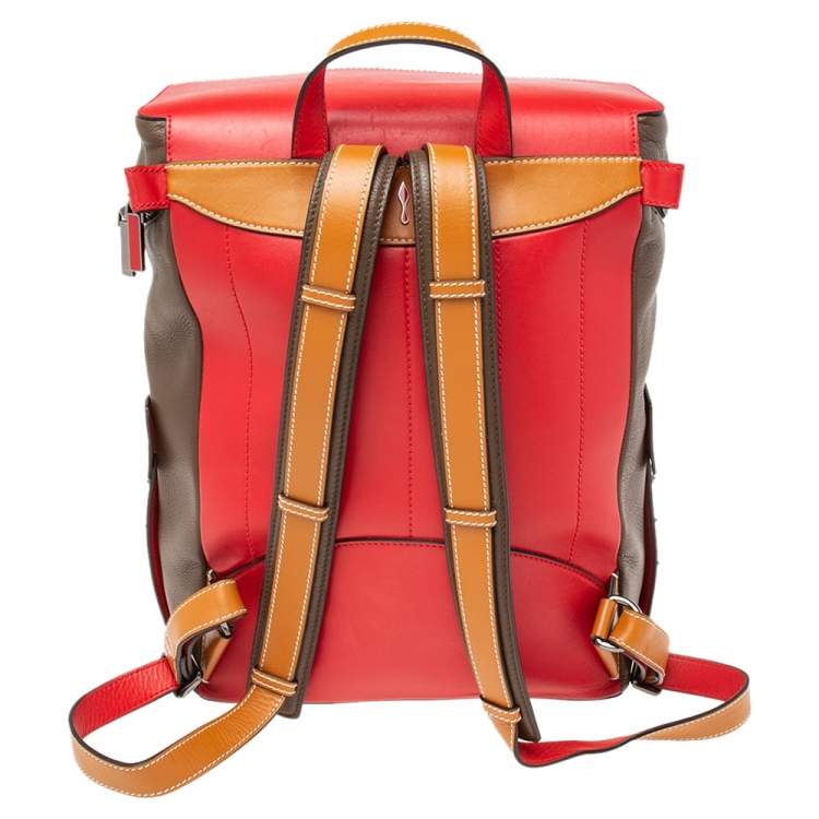 Pre Owned Christian Louboutin Multicolor Leather Spiked Apoloubi Backpack