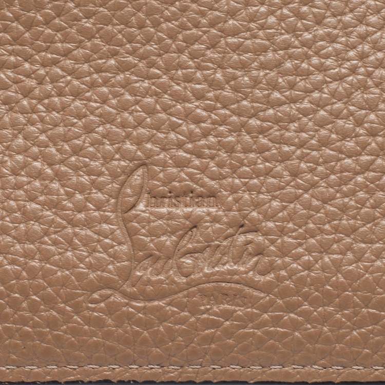Pre Owned Christian Louboutin Beige Leather Spiked Card Holder