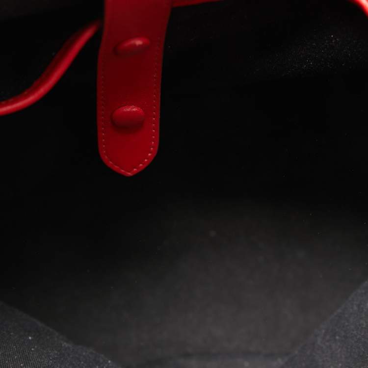 Pre Owned Christian Louboutin Black/Red Leather Studded Explorafunk Backpack