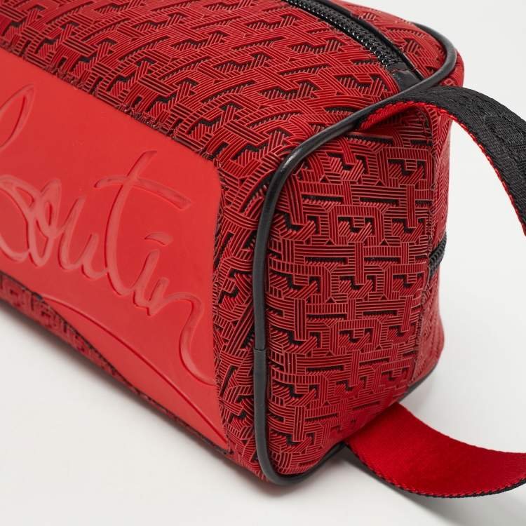 Pre Owned Christian Louboutin Red Rubber Blaster Toilerty Pouch