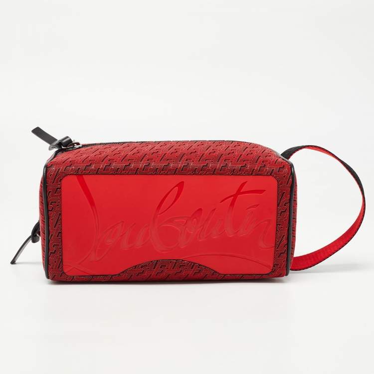 Pre Owned Christian Louboutin Red Rubber Blaster Toilerty Pouch