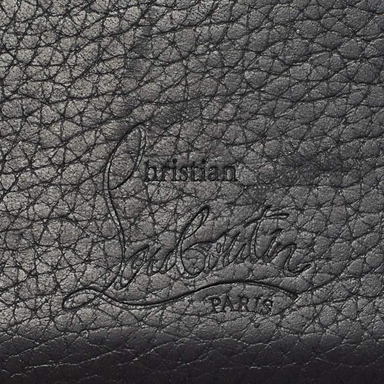 Pre Owned Christian Louboutin Black Leather Studded Kios Card Holder