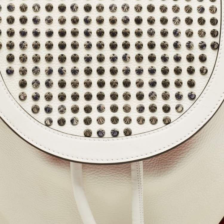 Pre Owned Christian Louboutin White/Red Leather Explorafunk Backpack