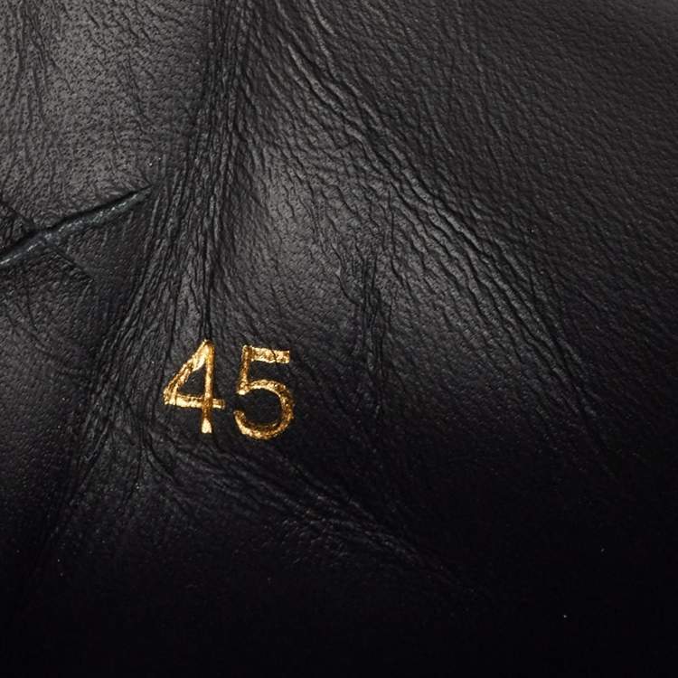 Pre Owned Christian Louboutin Black Leather and Mesh Fun Rantulow Sneakers Size 45