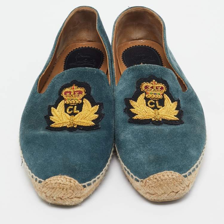 Pre Owned Christian Louboutin Blue Suede  Gala Espadrille Size 40