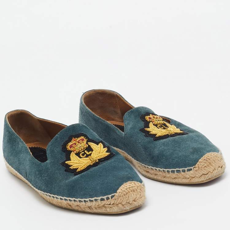 Pre Owned Christian Louboutin Blue Suede  Gala Espadrille Size 40
