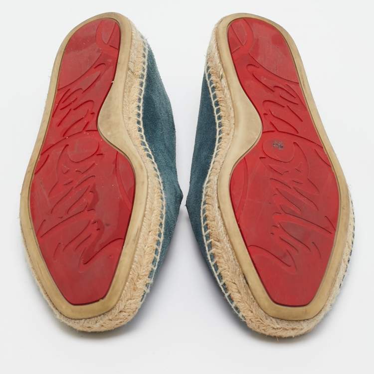 Pre Owned Christian Louboutin Blue Suede  Gala Espadrille Size 40