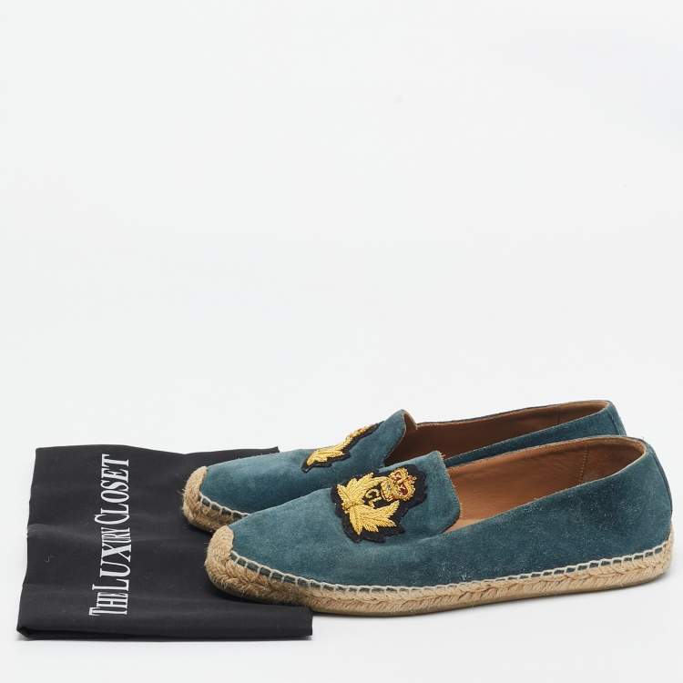 Pre Owned Christian Louboutin Blue Suede  Gala Espadrille Size 40