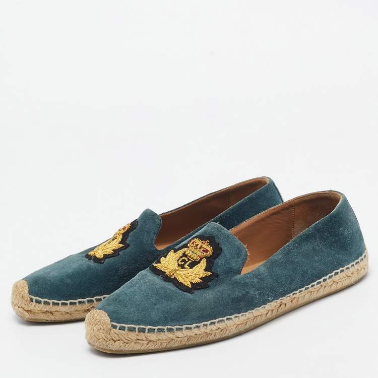 Pre Owned Christian Louboutin Blue Suede  Gala Espadrille Size 40