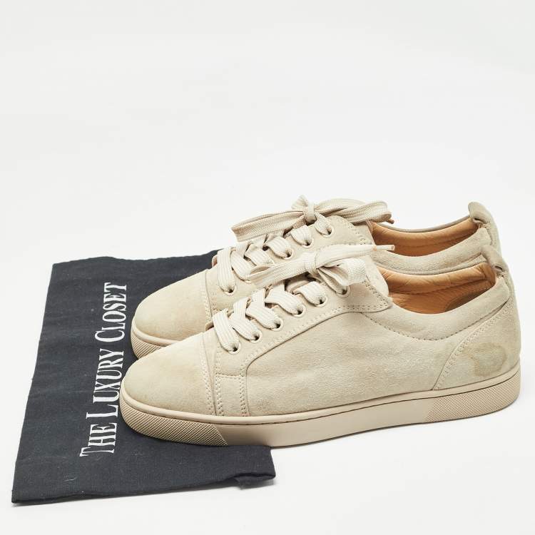 مملوكة مسبقًا Christian Louboutin Grey Suede Louis Junior Sneakers Size 39 