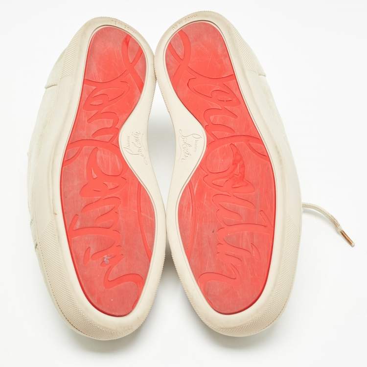 مملوكة مسبقًا Christian Louboutin Grey Suede Louis Junior Sneakers Size 39 