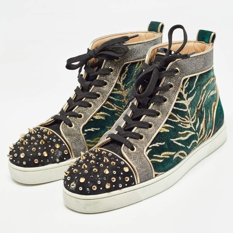 Pre Owned Christian Louboutin Multicolor Suede and Velvet Milkylou Sneakers Size 40
