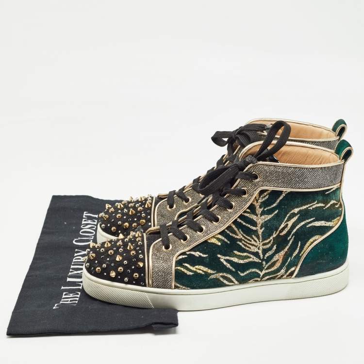 Pre Owned Christian Louboutin Multicolor Suede and Velvet Milkylou Sneakers Size 40