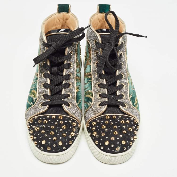 Pre Owned Christian Louboutin Multicolor Suede and Velvet Milkylou Sneakers Size 40