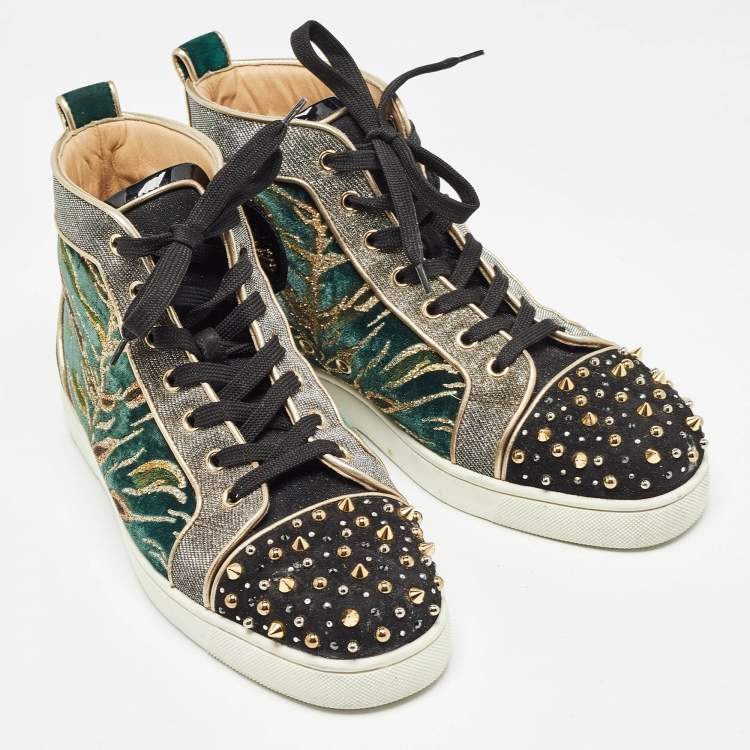 Pre Owned Christian Louboutin Multicolor Suede and Velvet Milkylou Sneakers Size 40