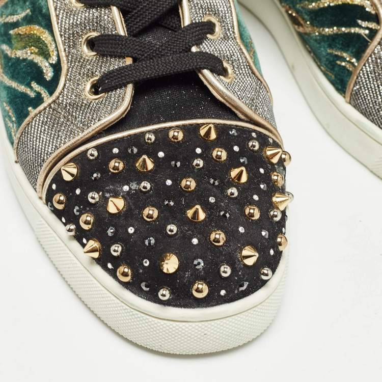 Pre Owned Christian Louboutin Multicolor Suede and Velvet Milkylou Sneakers Size 40