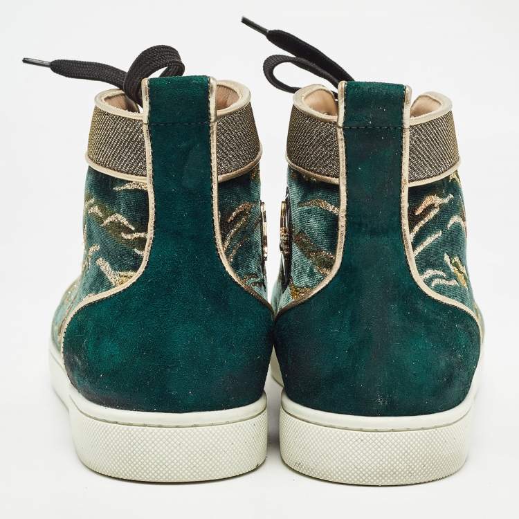 Pre Owned Christian Louboutin Multicolor Suede and Velvet Milkylou Sneakers Size 40