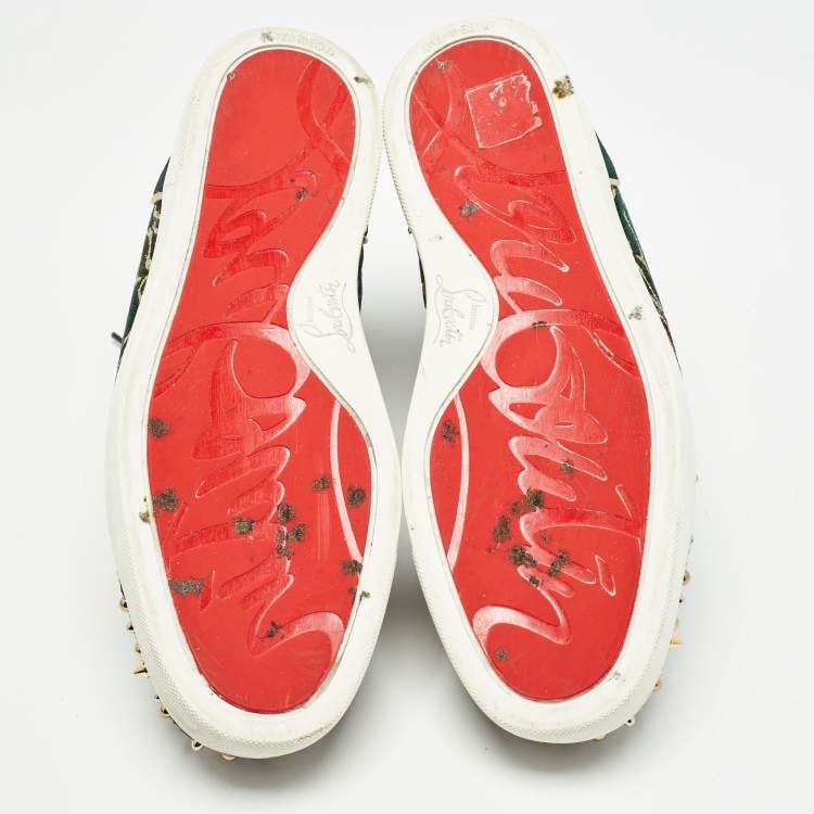 Pre Owned Christian Louboutin Multicolor Suede and Velvet Milkylou Sneakers Size 40