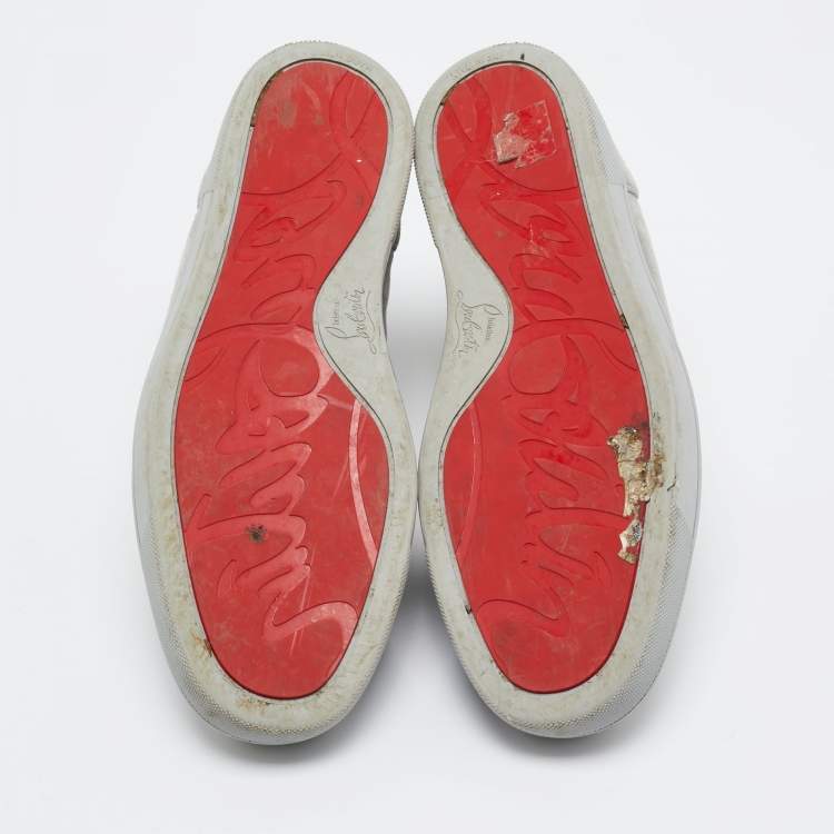 Pre Owned Christian Louboutin Blue Suede Louis High Top Sneakers Size 42