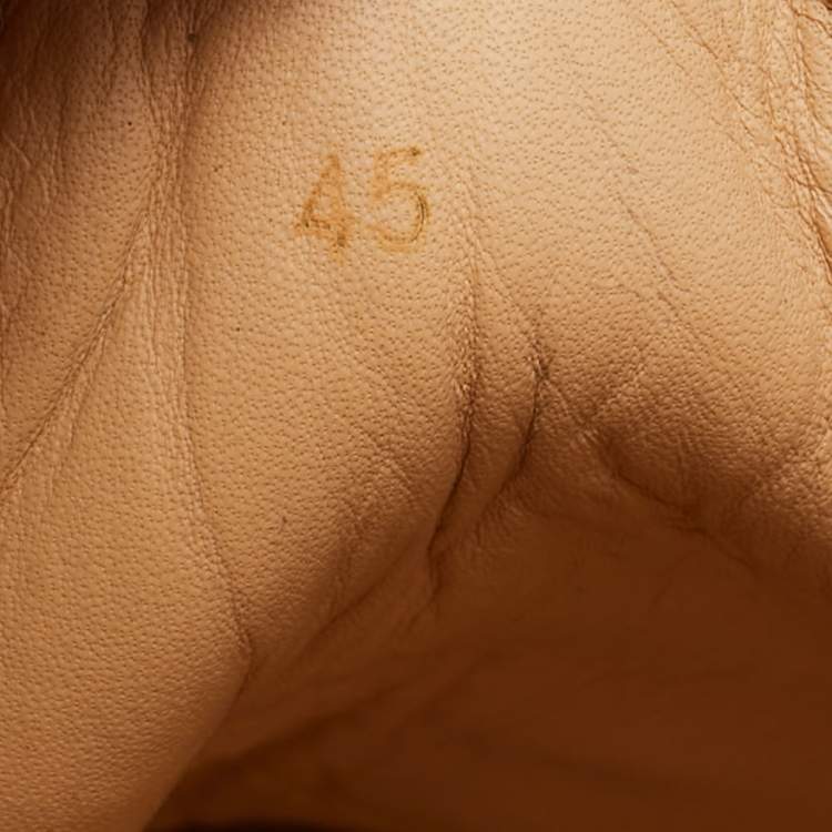 Pre Owned Christian Louboutin Black Leather and Canvas  Adolon Sneakers Size 45