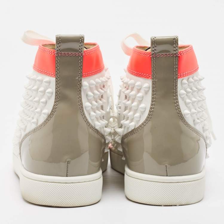 مملوكة مسبقًا Christian Louboutin Multicolor Leather Louis Spikes High Top Sneakers Size 40