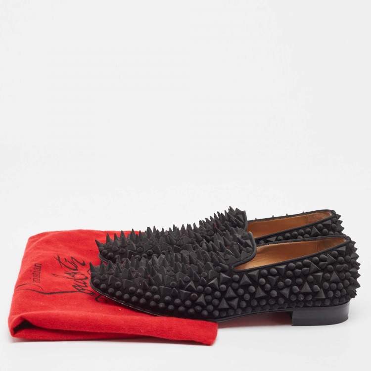 Pre Owned Christian Louboutin Black Suede Dandy Pik Pik Loafers Size 40