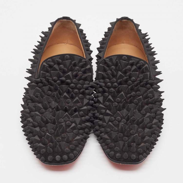 Pre Owned Christian Louboutin Black Suede Dandy Pik Pik Loafers Size 40