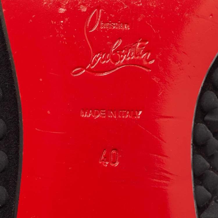 Pre Owned Christian Louboutin Black Suede Dandy Pik Pik Loafers Size 40