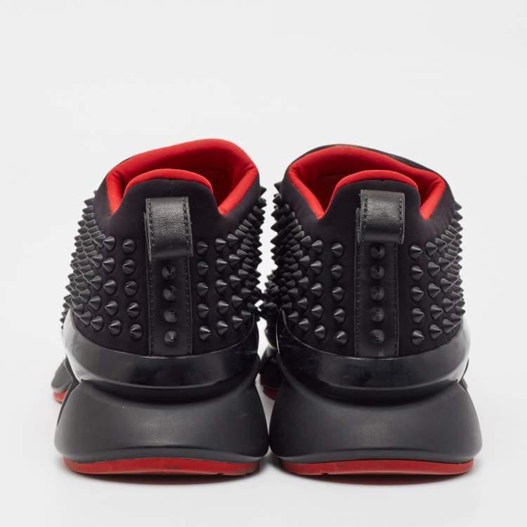 مملوكة مسبقًا Christian Louboutin Black Neoprene High Top Sneakers  Size 42.5