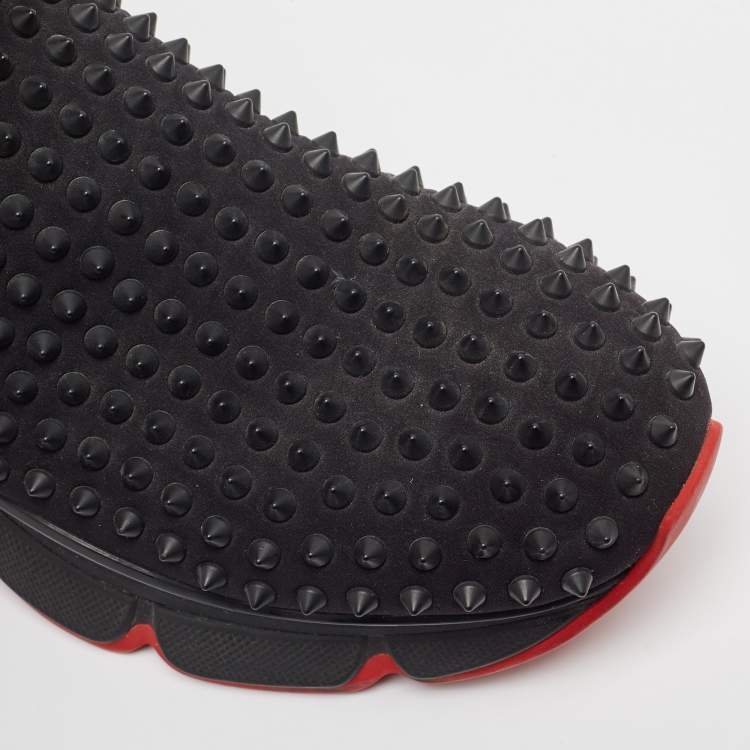 مملوكة مسبقًا Christian Louboutin Black Neoprene High Top Sneakers  Size 42.5