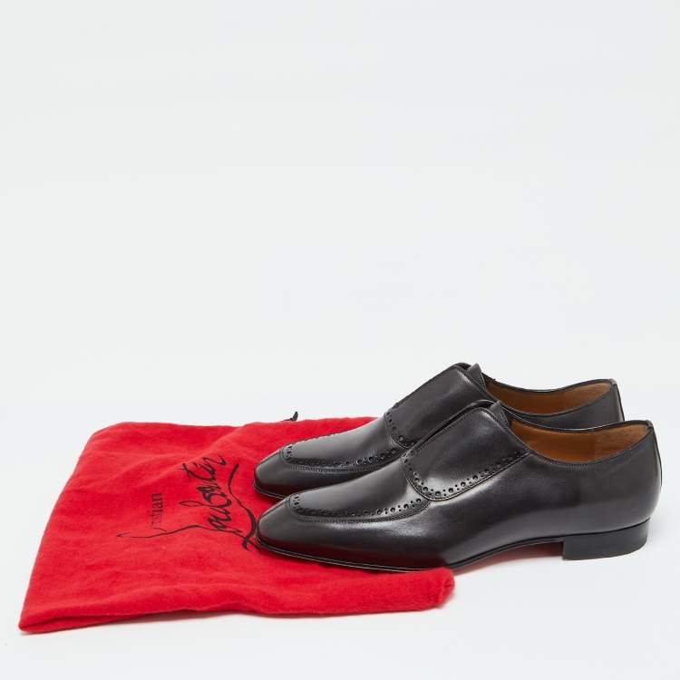 مملوكة مسبقًا Christian Louboutin Black Leather Loafers Size 39