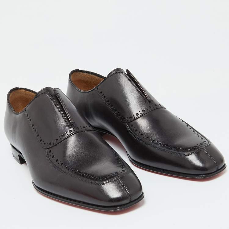 مملوكة مسبقًا Christian Louboutin Black Leather Loafers Size 39
