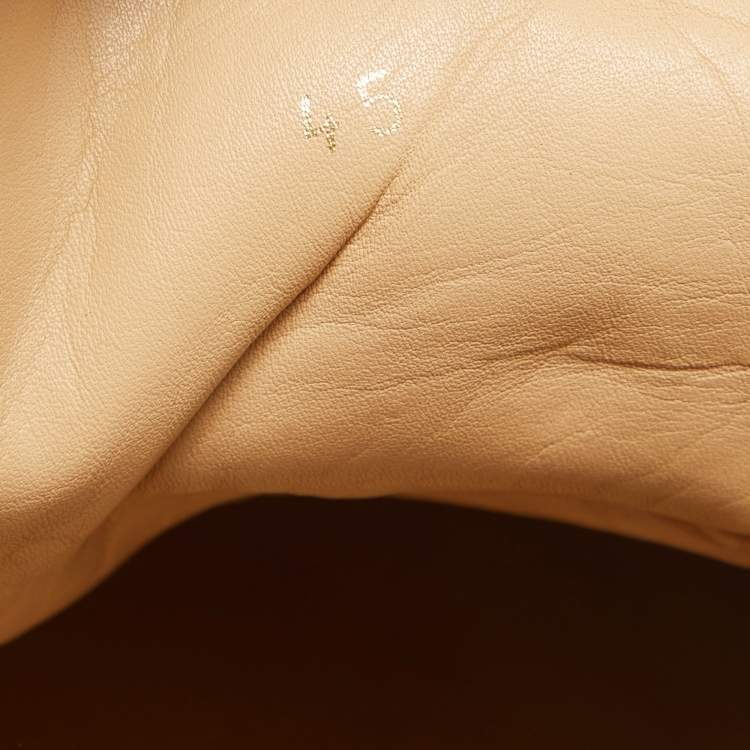 Pre Owned Christian Louboutin Beige Leather Louis High Top Sneakers Size 45