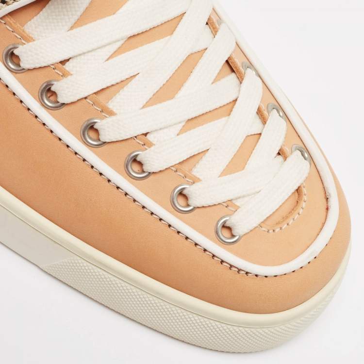 Pre Owned Christian Louboutin Multicolor Leather Lace Up Sneakers Size 45