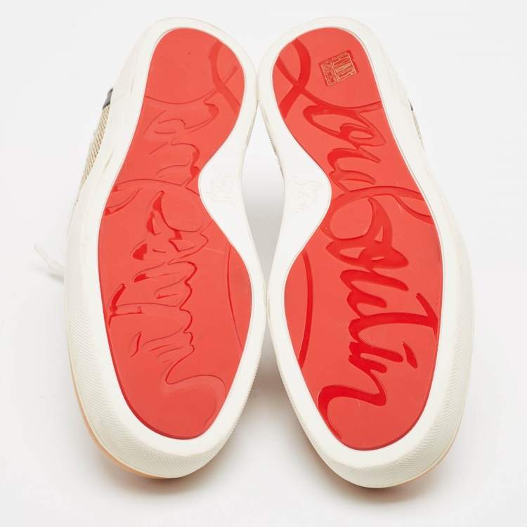 Pre Owned Christian Louboutin Multicolor Leather Lace Up Sneakers Size 45