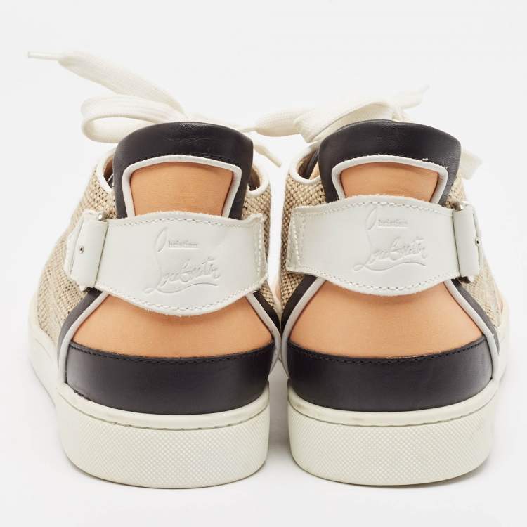 Pre Owned Christian Louboutin Multicolor Leather Lace Up Sneakers Size 45